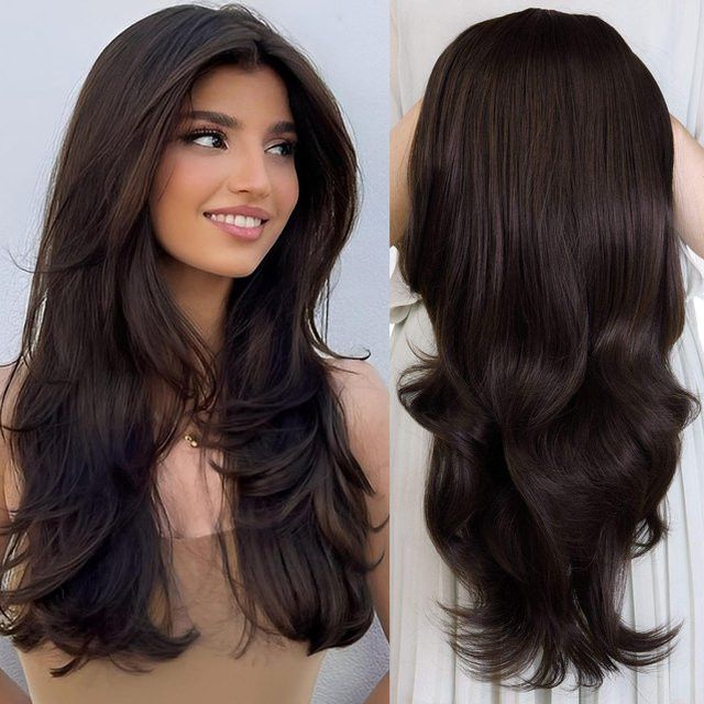 DinDong Halbe Perücke mit Clips, 24 Zoll, Wellig, Synthetisch, Damen - Bild 1