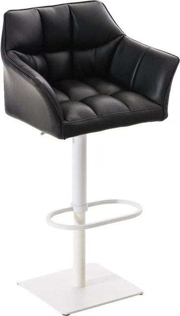 DELUKE Barhocker SIHAR in Schwarz aus Kunstleder, höhenverstellbar, drehbar mit Lehne, B/T/H: 64 x 45 x 88 cm - Bild 1