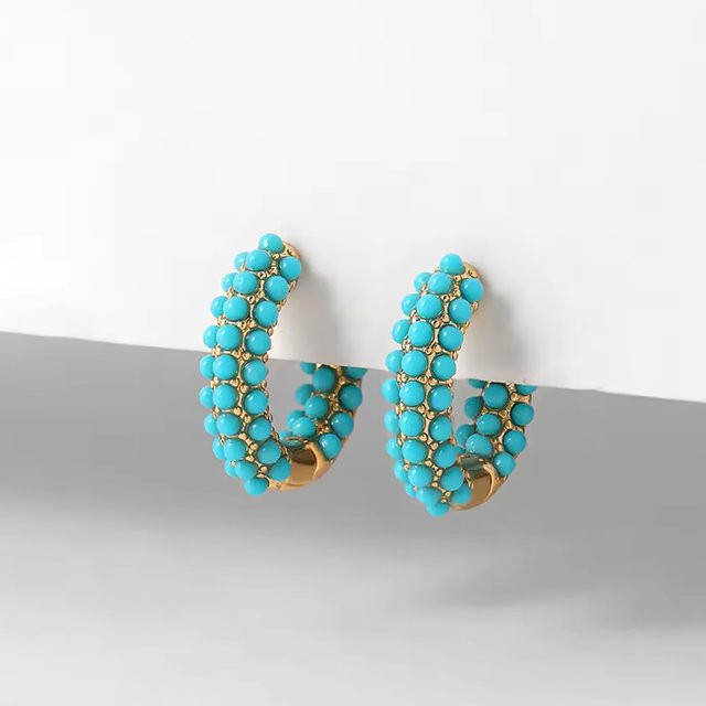 Erpels Creolen, Perle, Grün, Damen - Bild 1
