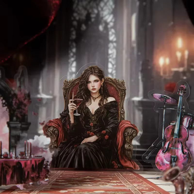 25-teiliges Dark Academia Vintage-Aufkleber-Set mit Gothic-Rosen in Multicolour für Kunsttagebücher - Bild 1