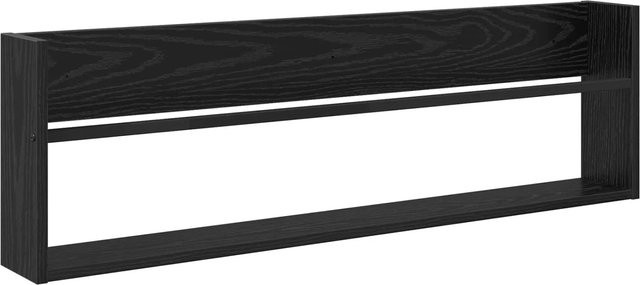 vidaXL Magazinregal in Schwarz und Eichen-Optik, wandmontiertes Regal für Wohnzimmer und Büro, B/H/T: 100 x 30 x 12 cm - Bild 1