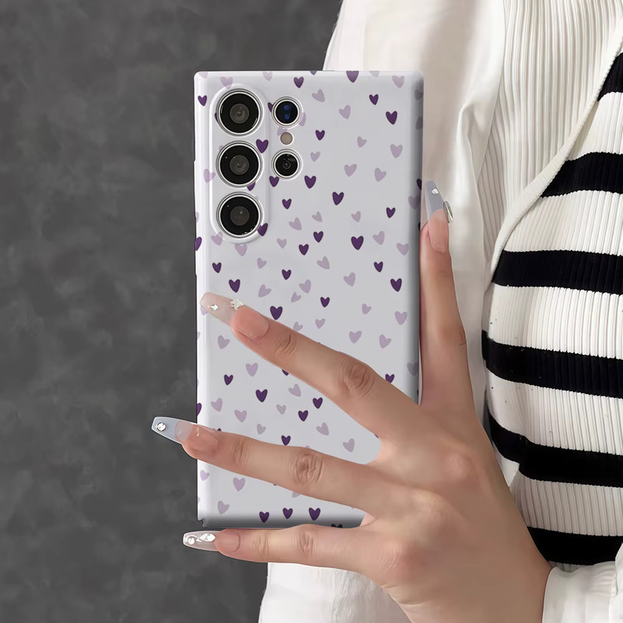 Stoßfeste Handyhülle mit Lavendel-Herz-Konfetti für Samsung Galaxy S26 S25 S24 S23 Ultra Plus in Lila und Mehrfarbig - Bild 4