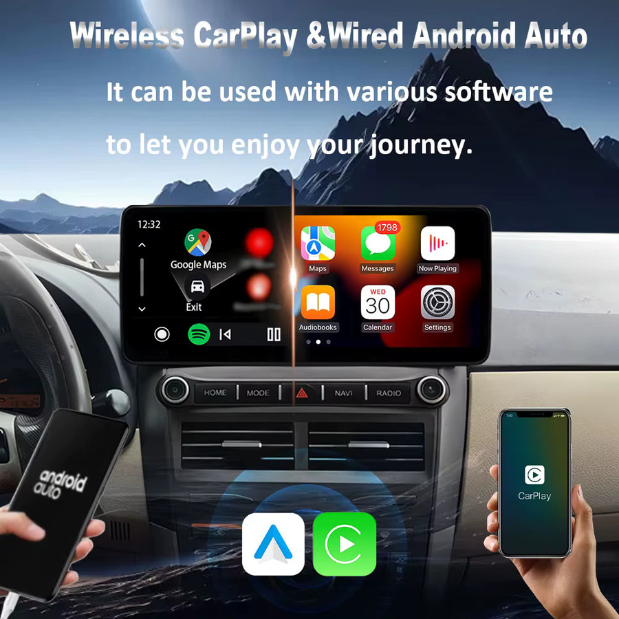 JChangNV Bluetooth GPS-Navigation Autoradio für Toyota Camry 2015 - 2017 mit Split-Screen, WLAN, 4G und Multimedia-Player in Schwarz - Bild 2