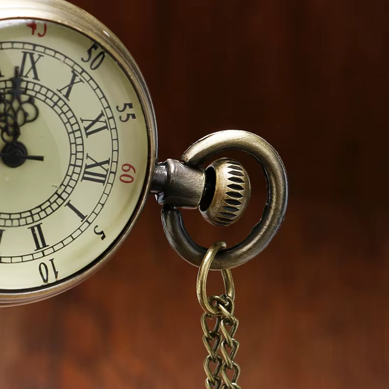 Taschenuhr Quarz, Messing, Gold, Herren - Bild 5