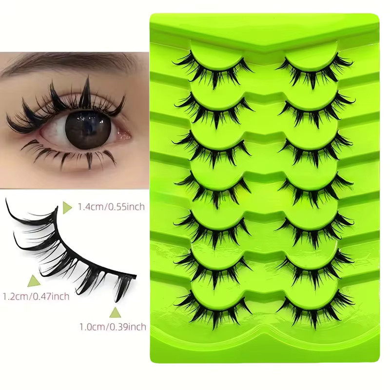 LIMEIKAI Künstliche Wimpern, 7 Paar, Manga Spiky Anime Style - Bild 2