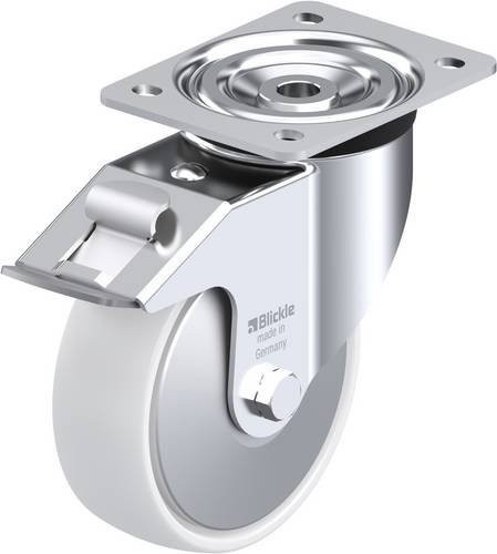 Blickle Lenkrolle L-PPN 150R-FI-FA mit Feststeller in Weiß, Rad-Durchmesser: 150 mm, Tragfähigkeit: 300 kg - Bild 1