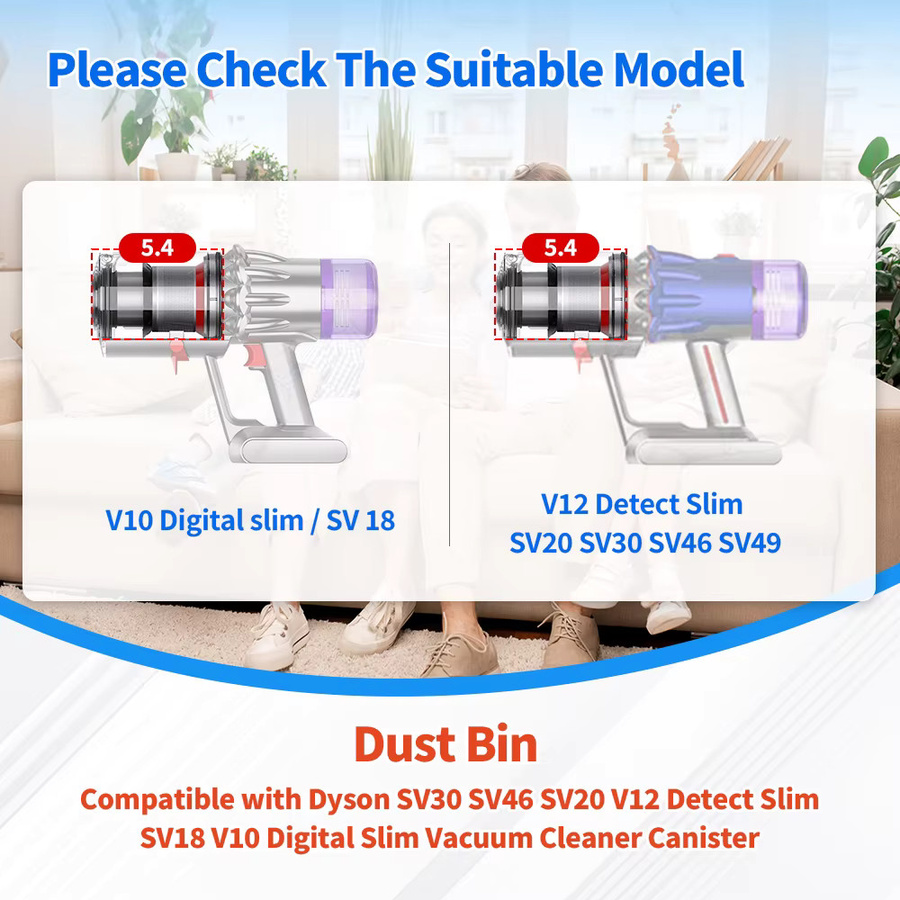 Dyson Staubauffangbehälter für Handstaubsauger V12 Slim V10 Digital Slim SV18 SV20 in Transparent - Bild 3