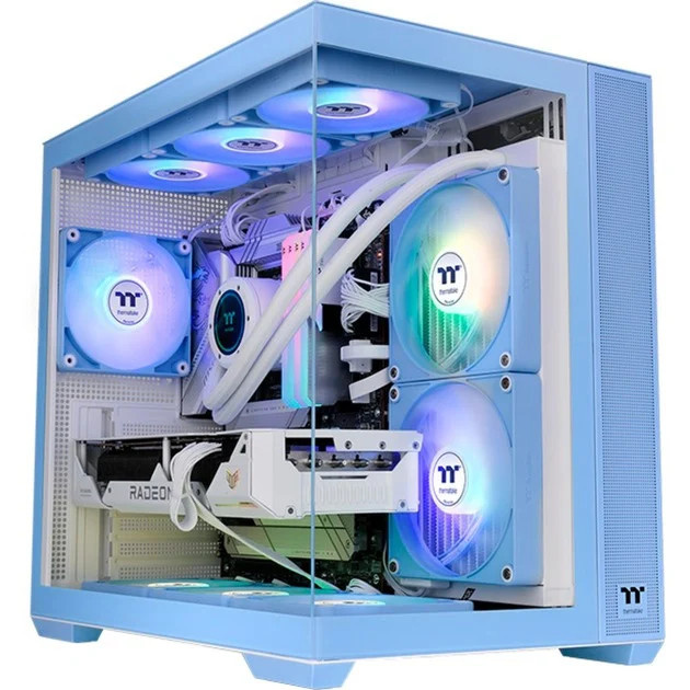 Thermaltake View 380 TG ARGB Tower-Gehäuse in Hydrangea Blue mit USB-C und ATX-Unterstützung - Bild 1