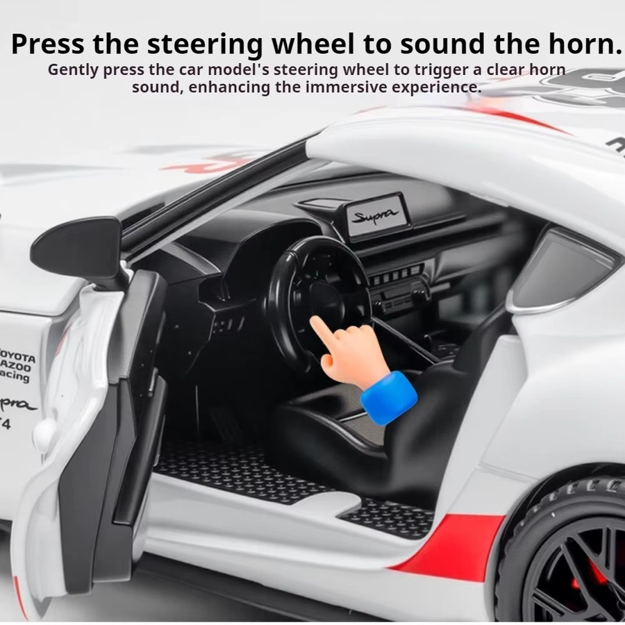 MAKEDA Supra GT4 GR86 Sportwagen Miniaturmodell, 1:32, mit Licht und Sound - Bild 2