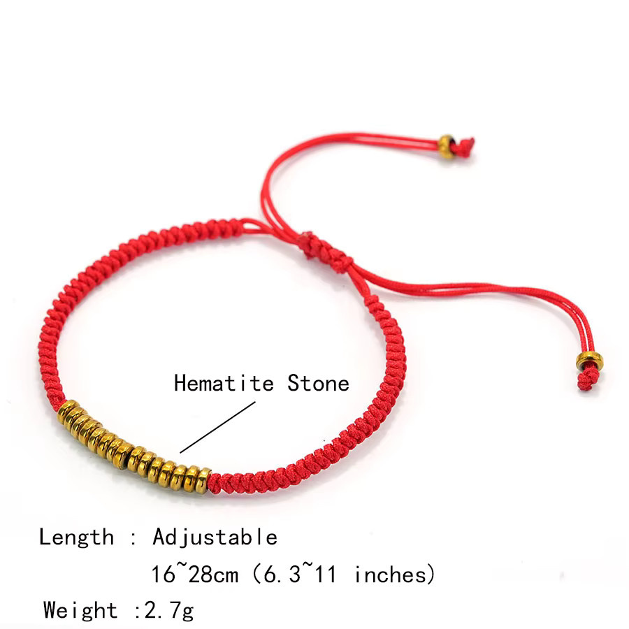 diffone Armband, Hämatit-geflochten, schwarz, rot, Unisex - Bild 2