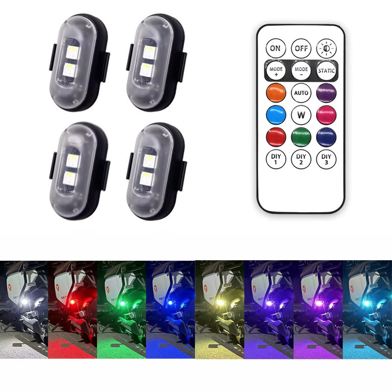 Modern Car Multifunktionales Auto-LED-Warnlicht in Schwarz mit RGB-Farben, wiederaufladbar und mit Fernbedienung - Bild 4