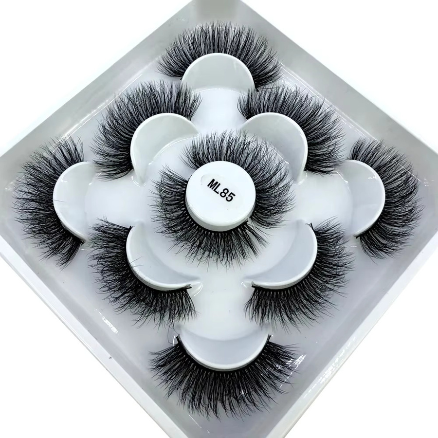 Ams 3D-Kunstwimpern, Black, 5 Paar, Natürlich, Unisex - Bild 3