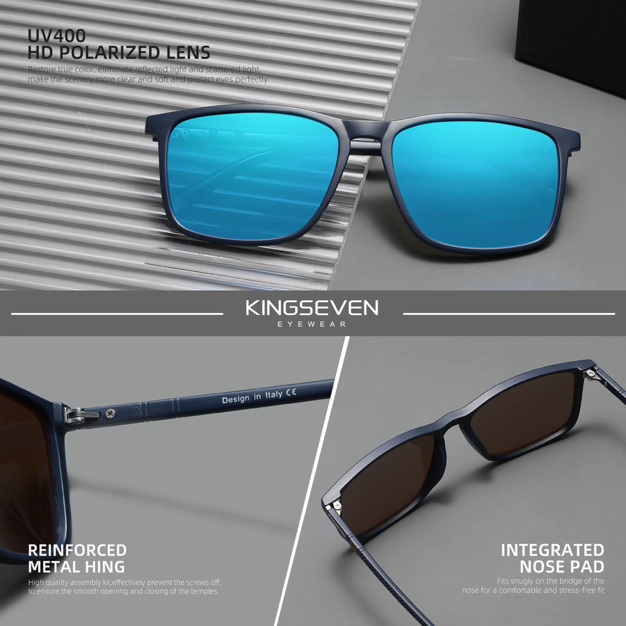 KINGSEVEN Sonnenbrille, Damen, Vollrand, rechteckig, TR90, polarisiert - Bild 3