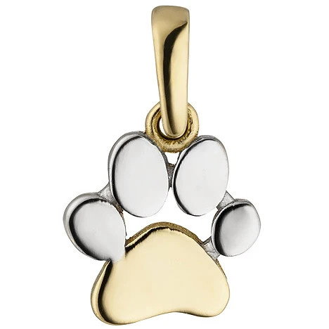 Colfem Anhänger Pfote, 333 Gelbgold, bicolor, Unisex - Bild 1