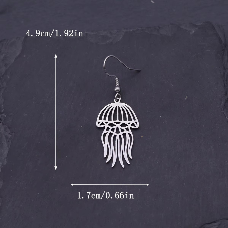 Kinitial Anhänger Jellyfish Art Line, Edelstahl, Unisex - Bild 1