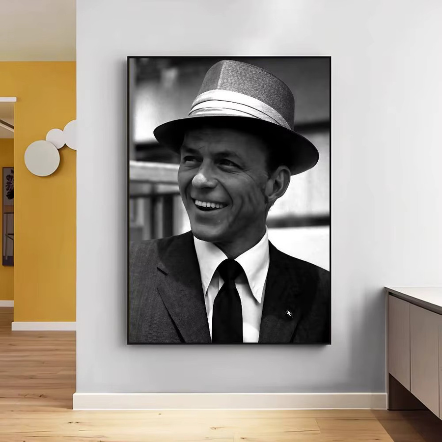 Vintage Jazz Musik Poster Frank Sinatra Typografie Wanddeko für dein Zuhause oder Café - Bild 4