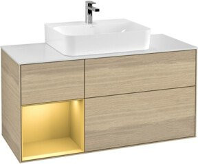V&B Waschtischunterschrank Finion mit Wandbeleuchtung, Farbe: Weiß, Breite: 120 cm, Tiefe: 50,1 cm, Höhe: 50,1 cm - Bild 1