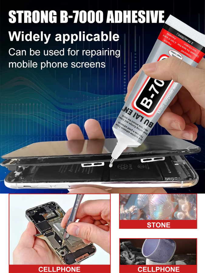 15 Stück B-7000 Universeller Reparaturkleber Transparent 15 ml für Handy-Displays, Glas und Kunststoff mit Präzisionsapplikator - Bild 7