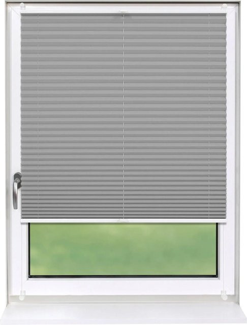 Deco-Raum Plissee Basic Klemmfix Grau Blickdicht B: 85 cm, H: 210 cm - Bild 1