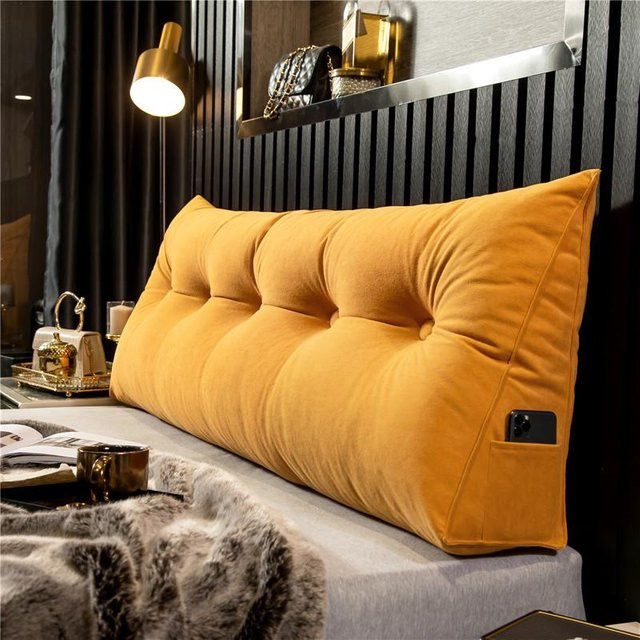 Dreieckiges Keilkissen von SepJiu in Orange zur Linderung von Rückenschmerzen für Sofa und Bett, B/T/H: 60 x 50 x 20 cm - Bild 1