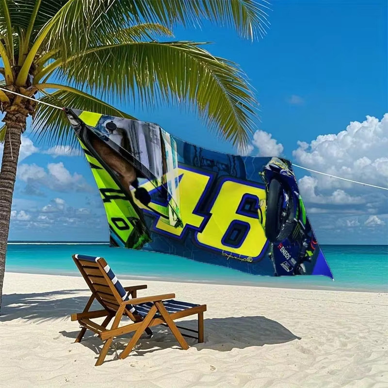 V-Valentino VR46 MotoGP Mikrofaser-Strandtuch, schnell trocknend und sandfrei, Multicolor, Breite: 60 cm, Höhe: 40 cm - Bild 2
