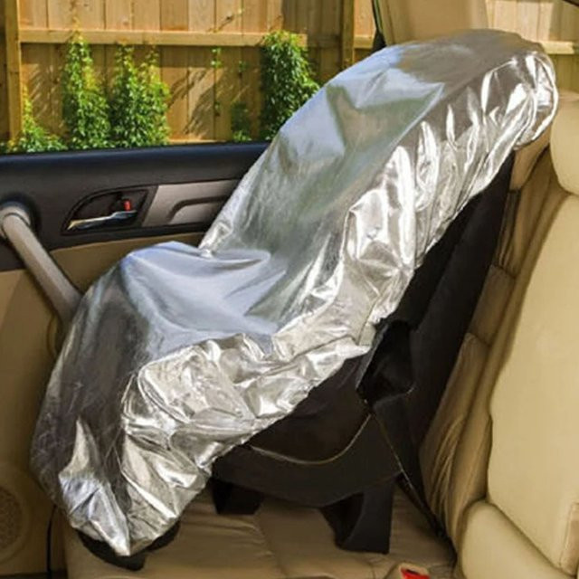 Aluminium-Sonnenschutz für Autositz und Babyfußstütze in Silber zum Schutz vor UV-Strahlung und Staub - Bild 1