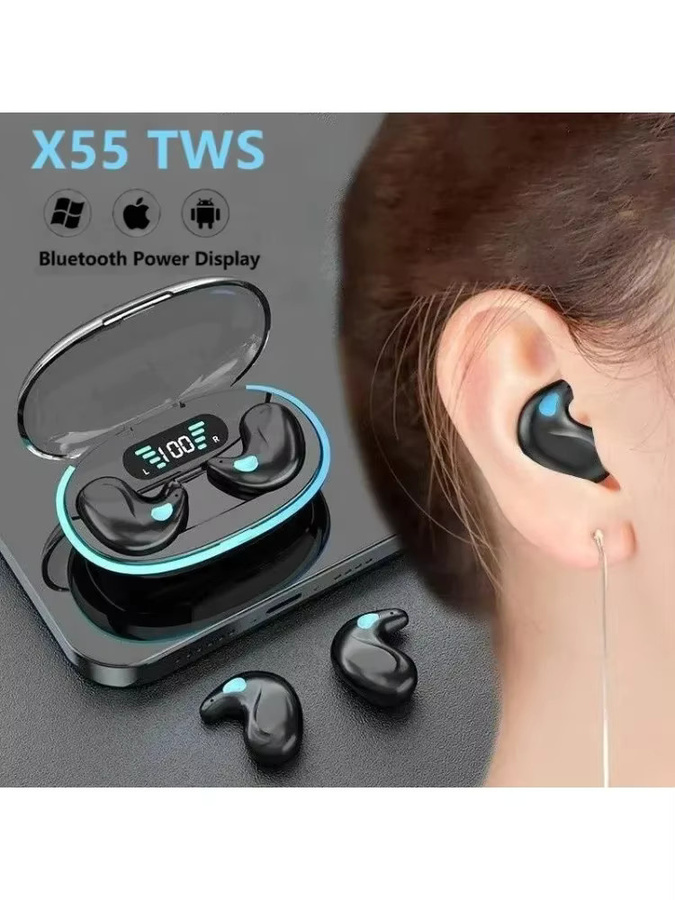 VIKEFON TWS Bluetooth Schlaf-Ohrhörer, kabellose Mini-Kopfhörer in Schwarz mit Mikrofon und HD-Anruf Funktion, wasserdicht und Stereo-Sound - Bild 7