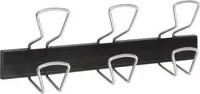 Alba Wandgarderobe mit 6 Haken in Schwarz und Silber, moderne Garderobe für den Flur aus Metall und Kunststoff - Bild 1