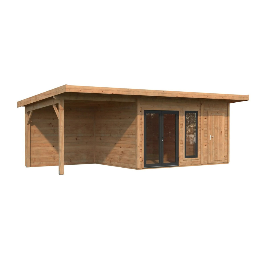 Palmako Holz-Gartenhaus Aurelia Pultdach in Braun mit modernem Design, B/T: 739 x 300 cm - Bild 2