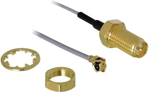 Delock WLAN-Antennen Verlängerungskabel mit IPEX und RP-SMA Buchse, Grau vergoldet, Länge: 30 cm - Bild 1