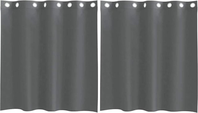 vidaXL Voile Vorhänge mit Ösen, 2er Set, Dunkelgrau, B: 140 cm x H: 140 cm - Bild 1