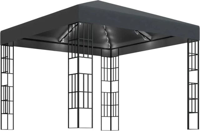 vidaXL Pavillon mit LED-Lichterkette in Anthrazit und Schwarz, B/T/H: 300 x 300 x 260 cm - Bild 1