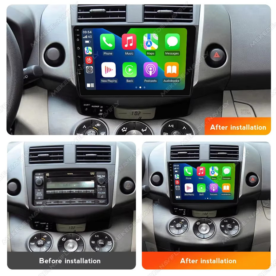 STRONGNAVI Android 14 Autoradio Multimedia Player für Toyota RAV4 XA30 2005-2013 mit Bluetooth und drahtlosem CarPlay in Schwarz - Bild 2