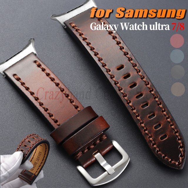 crazyband Uhrenarmband Echtleder, Samsung Watch 8 Classic 46mm, Galaxy Watches Ultra 7 47mm - Bild 1