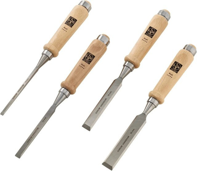 LUX-TOOLS Stechbeitel Satz Comfort 4-teilig aus Chrom-Vanadium-Stahl und Edelstahl in Multicolour - Bild 1