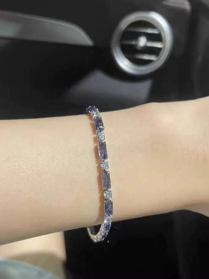 YUYAN Armband, Silber, Lila Zirkonia, Damen - Bild 3