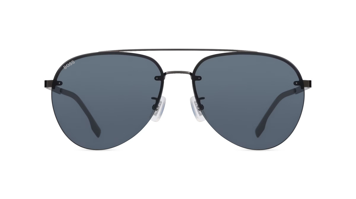 Hugo Boss 1537/F/SK Sonnenbrille Pilot, Vollrand, Metall, Grau, Herren - Bild 1