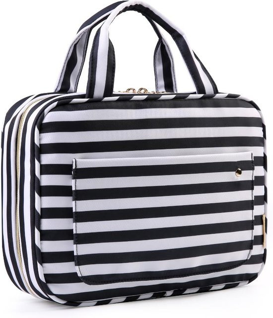 Bagsmart Reise-Organizer Hängende Kulturtasche in Schwarz, Wasserdichte Kosmetiktasche für Damen und Herren, B/T/H: 28 x 8 x 19 cm - Bild 1