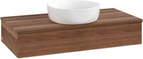 V&B Waschtischunterschrank Antao mit Frontstruktur in Walnut, B/T/H: 100 x 50 x 19 cm - Bild 1