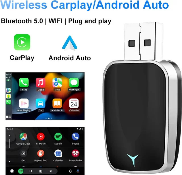 FLIXIVI Wireless CarPlay und Android Auto Adapter in Schwarz für Nissan, Plug and Play Universal Adapter - Bild 1