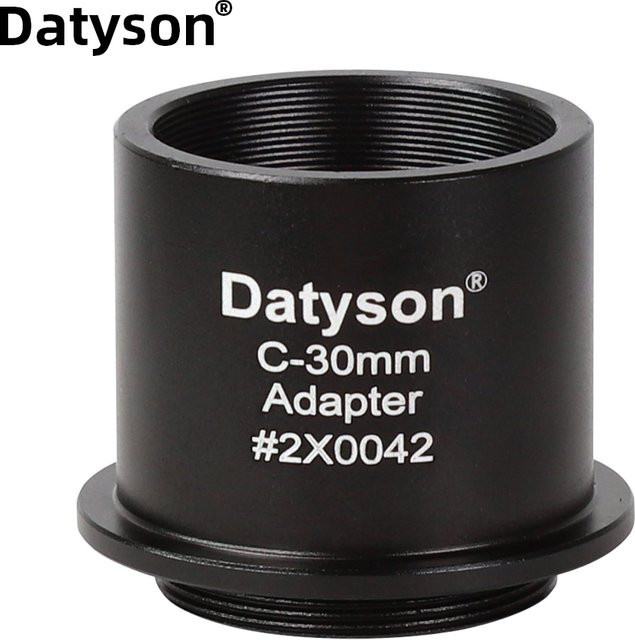 Datyson 30mm zu C-Mount Adapter Konverter für CCTV Kameras und Mikroskope in Schwarz - Bild 1