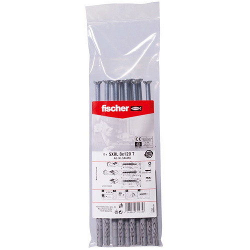 Fischer SXRL Langschaftdübel Universal-Nylon Dübel in Grau, Durchmesser: 8 mm, Länge: 120 mm - Bild 2