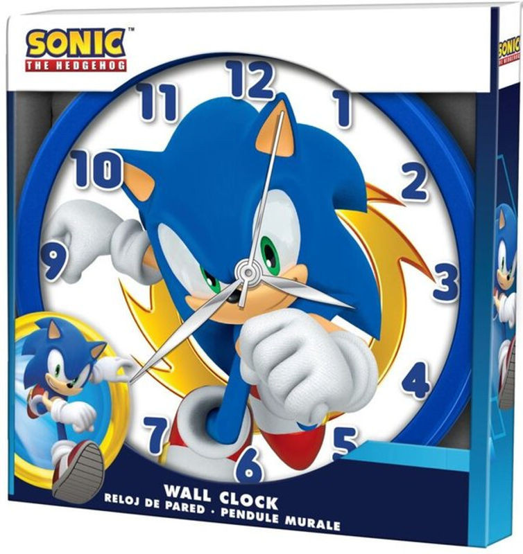 Sega Sonic Wanduhr Snc3002, rund, mehrfarbig, Durchmesser: 25 cm, geräuschlos, analoge Kunststoff-Dekoration für Kinder - Bild 1