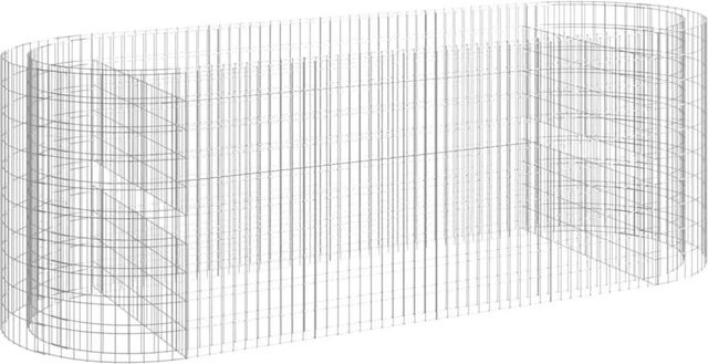 Furnicato Gabionen-Hochbeet aus verzinktem Eisen in Silber, B/T/H: 300 x 100 x 100 cm - Bild 1