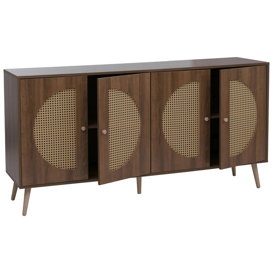 MCW Sideboard P49 Kommode mit Poly-Rattanfront aus MDF in Braun, B/T/H: 160 x 80 x 40 cm - Bild 3