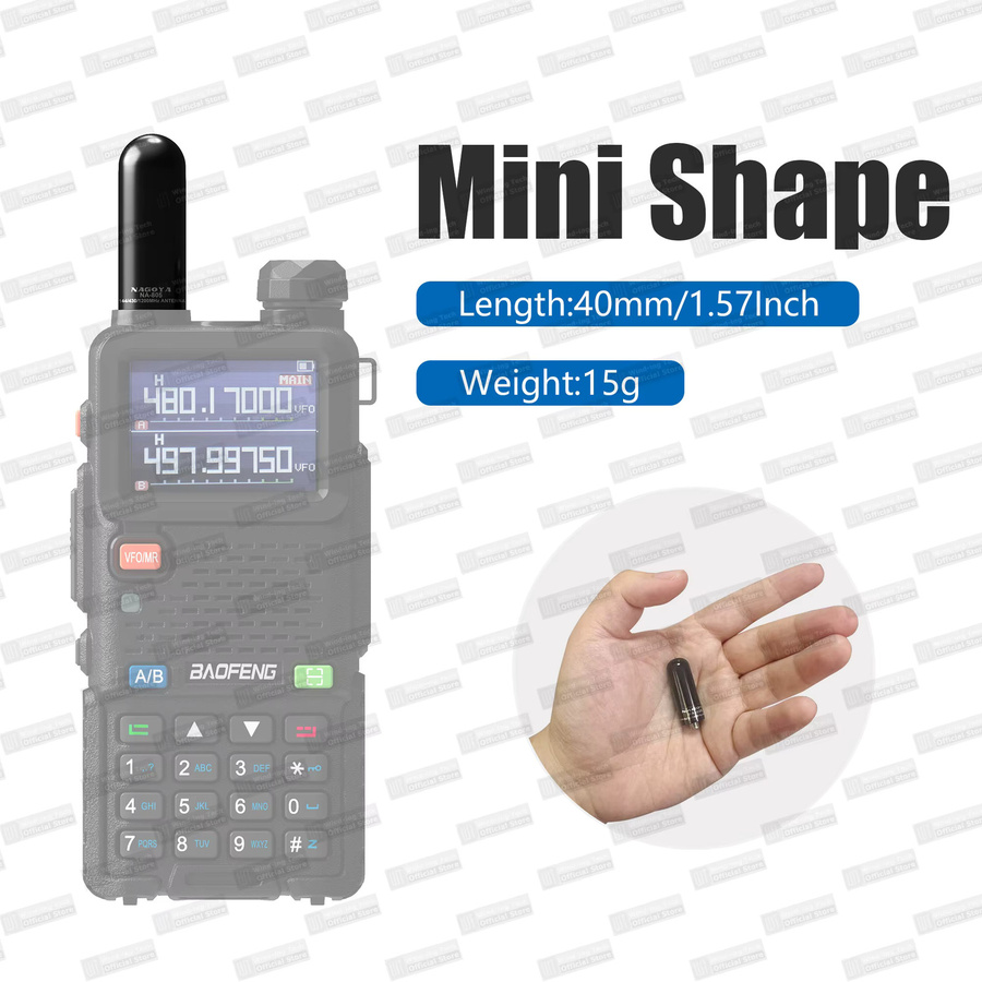RONGYIN NA-805 Walkie Talkie Antenne VHF/UHF UV-5R Mini Antenne mit SMA-Buchse in Schwarz für Baofeng und Quansheng Funkgeräte - Bild 4