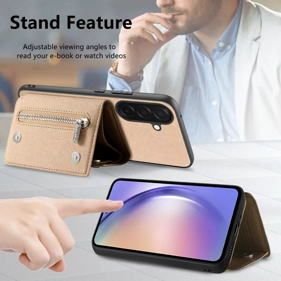 Magnetische Brieftaschen-Handyhülle mit abnehmbarer MagSafe-Funktion für Samsung Galaxy S26 Ultra S25 Edge S24 S23 S22 Plus S21 FE A57 A37 A17 A07 in Schwarz - Bild 4
