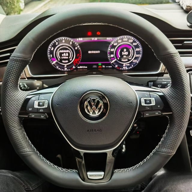 GNUPME Lenkradabdeckung aus rutschfestem Mikrofaser-Leder für Volkswagen VW Golf7 Mk7, Polo, Jetta, B8 Avant in Schwarz - Bild 1