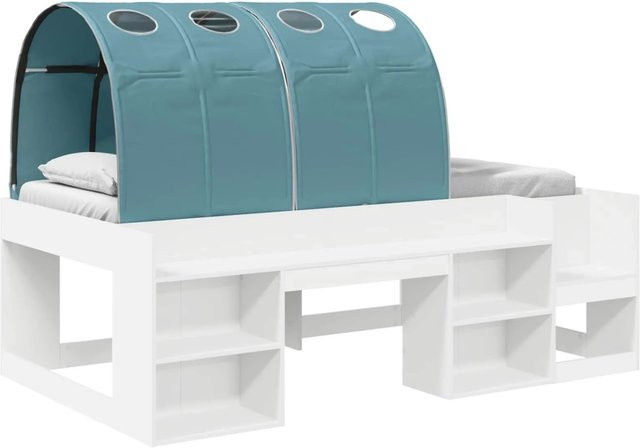 vidaXL Hochbett für Kinder mit Stauraum in Weiß und Hellblau - Bild 1