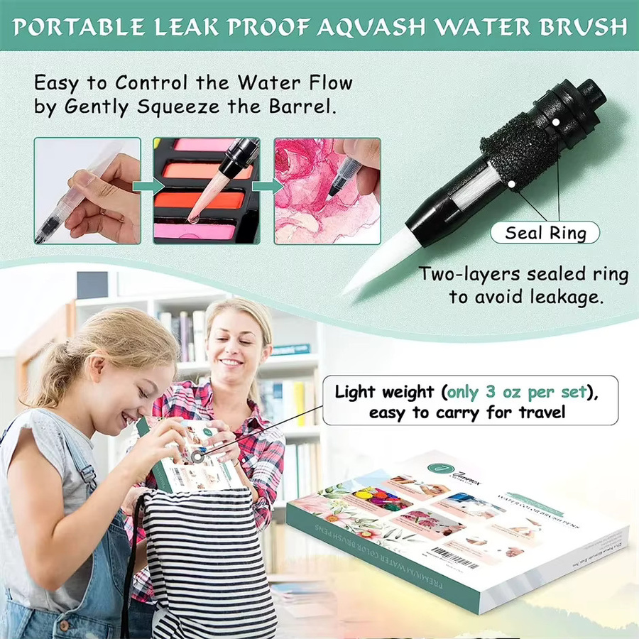 Nachfüllbare Aquarell-Wasserpinselstifte mit verschiedenen Spitzen für kreative Malarbeiten - Bild 2